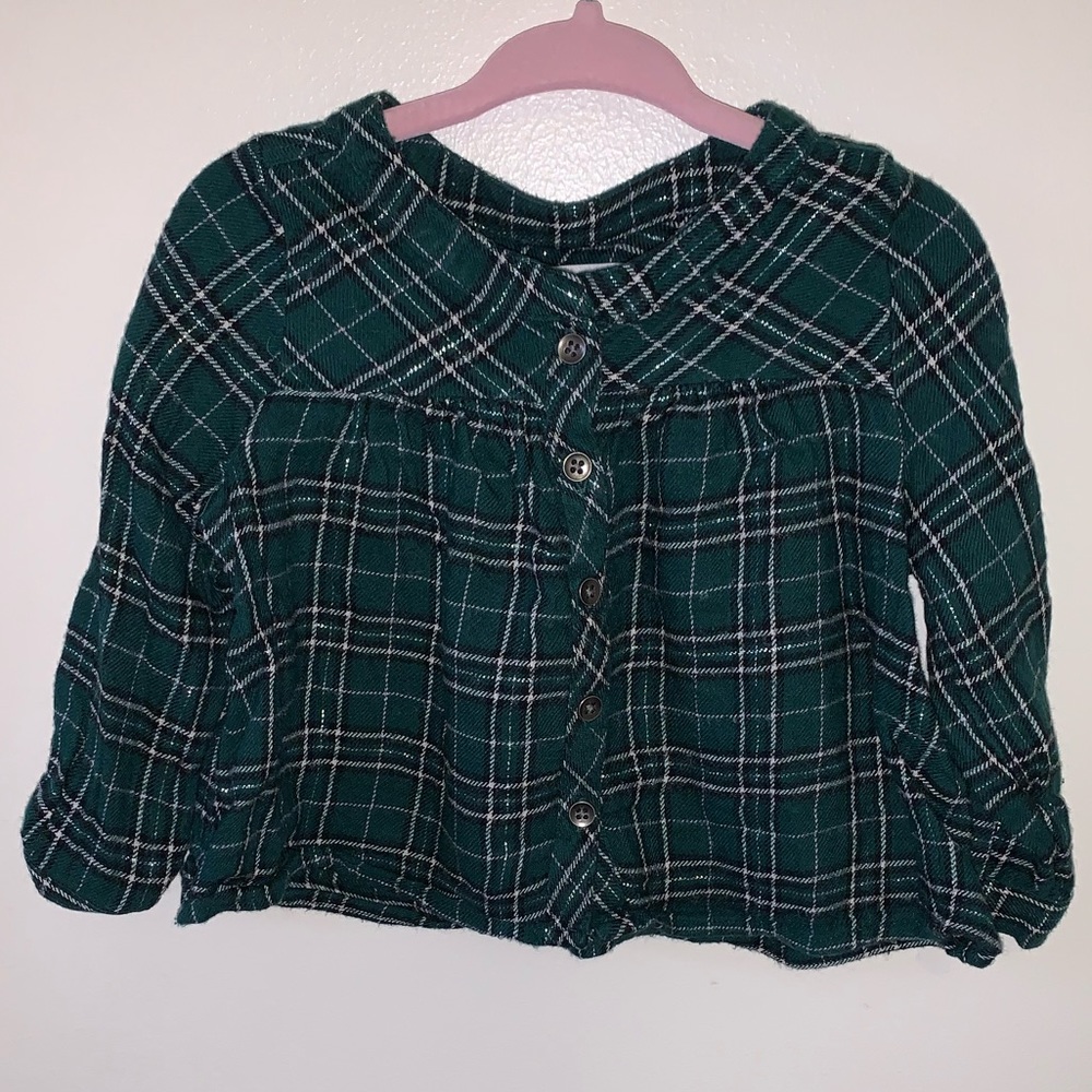 Baby girl plaid button-up top